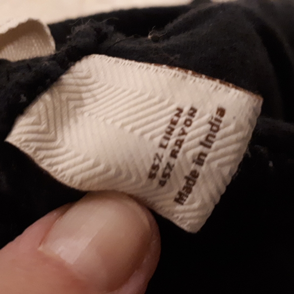 Linen rayon blend elastized waist pants. Size 10 straight leg - Picture 6 of 6